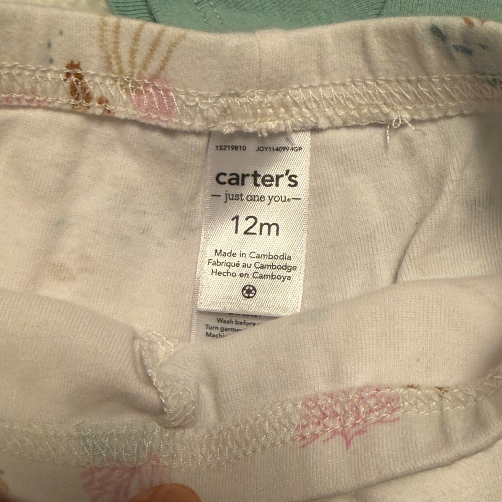 Carters Just One You, Girls Bodysuits and pants set. 12 month. Ocean Prints. - Picture 2 of 8